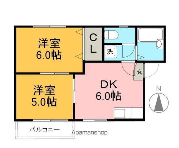 コーポ寺岡 201号室 間取り
