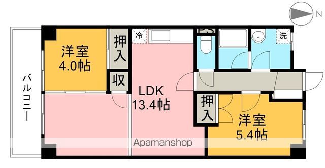 高須スカイハイツ 503号室 間取り