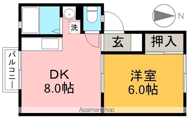 すばる針木　Ａ棟 201号室 間取り