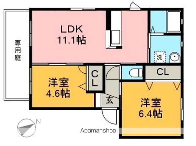 ファルカスⅠ　Ａ棟 101号室 間取り