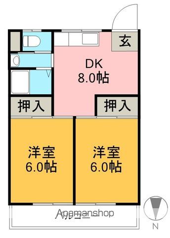 タウンハウス 3C号室 間取り