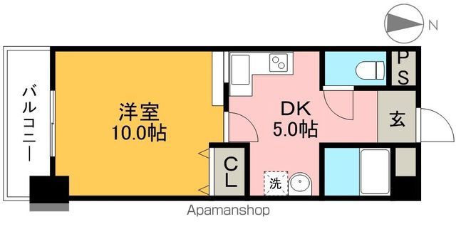 エルミタージュ天神 203号室 間取り