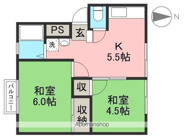 すばる朝倉 205号室 間取り