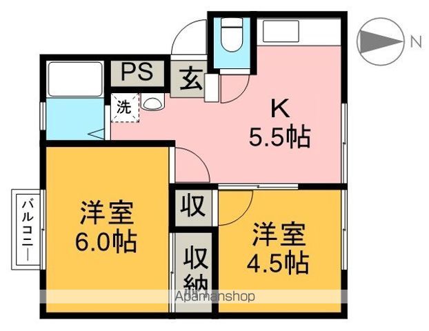 すばる朝倉 205号室 間取り