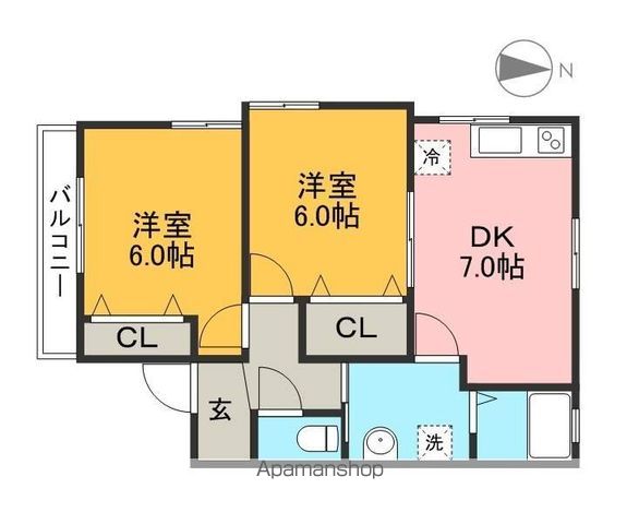 ニシビレッジ 202号室 間取り