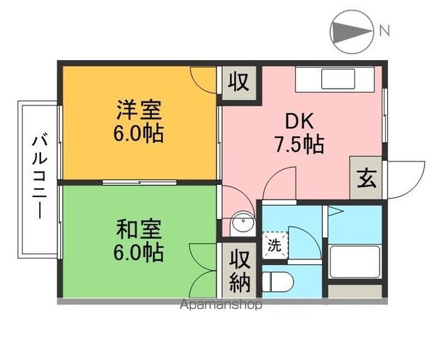 アプローズじん　Ａ 204号室 間取り