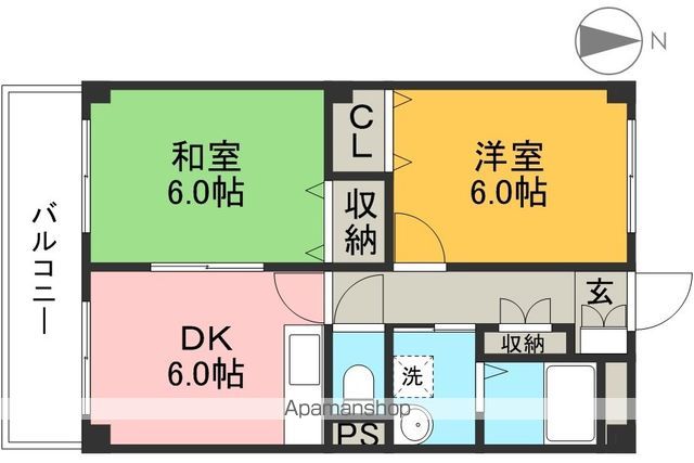 ベルジュ西久万 108号室 間取り