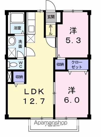カレントハウスⅡＣ 203号室 間取り