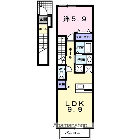シングルカレント 201号室 間取り
