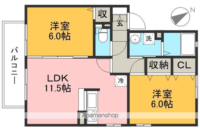 ウエスト孕 201号室 間取り