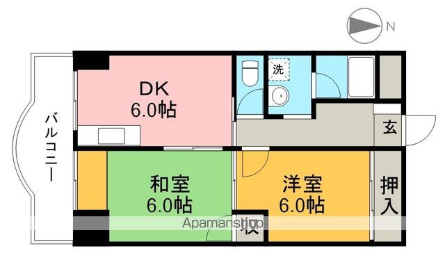 高須グランドハイツ 402号室 間取り