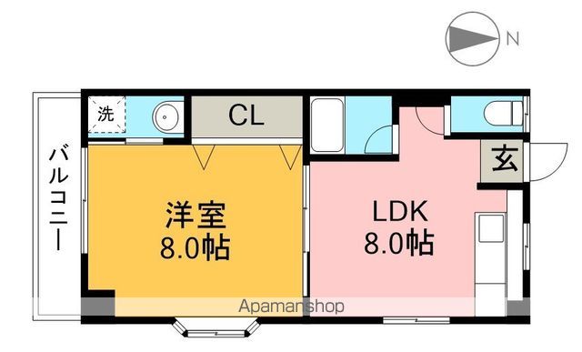 南比島ハイツ 201号室 間取り