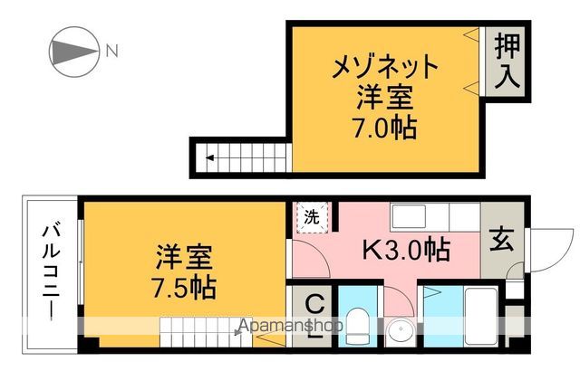 ノワール大原 406号室 間取り