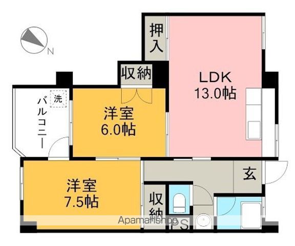 コーポ朝日Ⅷ 60F号室 間取り