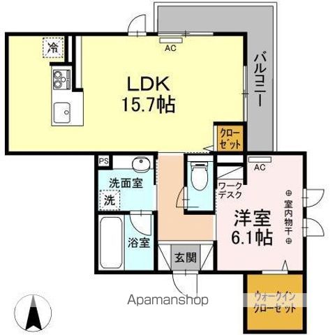 ＣＬＡＳＳ　ＧＲＡＣＡ 205号室 間取り