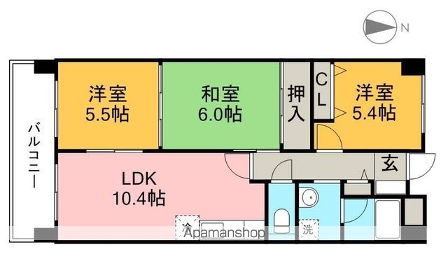 サンスカイハイツ 402号室 間取り