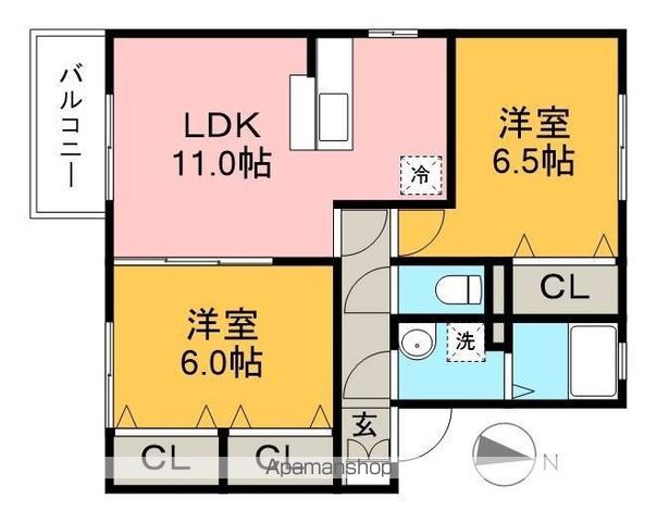 ジュパール　Ⅲ棟 102号室 間取り