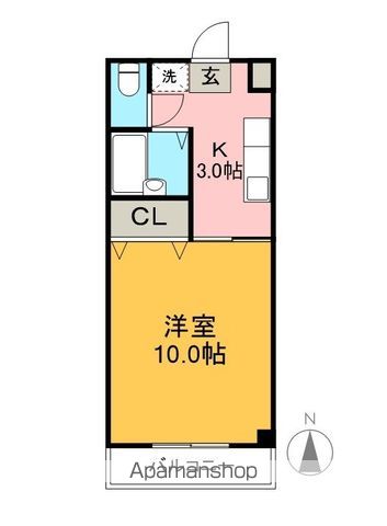 カミムラハイツ 201号室 間取り