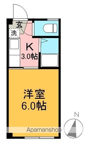 バレーベア若草 3B号室 間取り