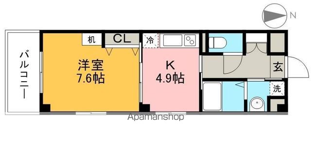 セブンシーズ城見 205号室 間取り