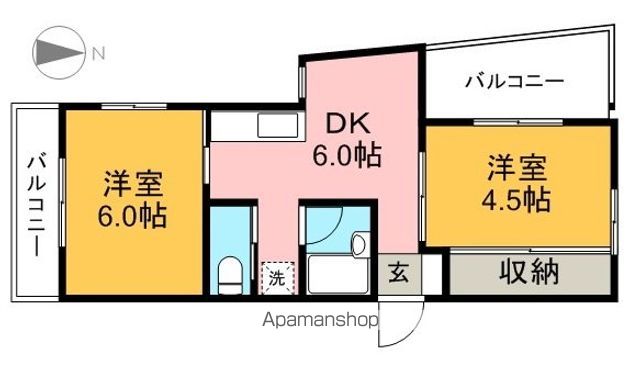 スカイパレス二葉 401号室 間取り