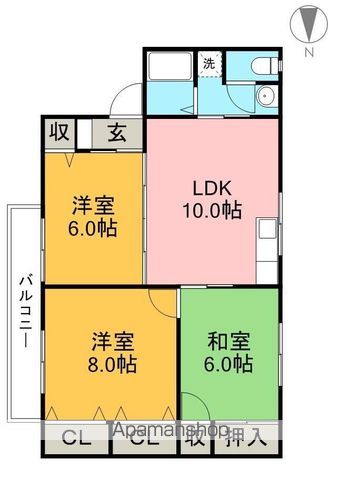 マンションハウス中村Ⅰ　南棟 202号室 間取り