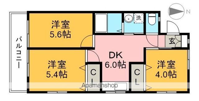 フラット愛宕 201号室 間取り