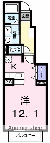 松岡ハイツ　Ａ 102号室 間取り