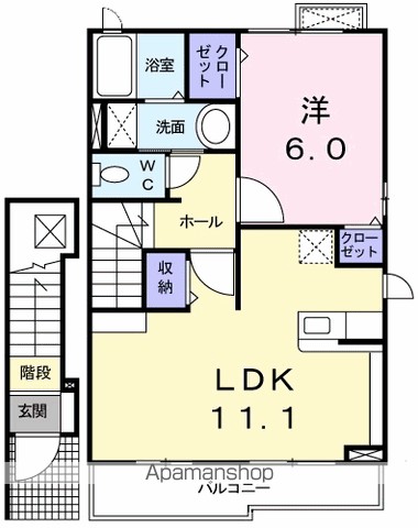 ジーラ・ソーレ　Ⅰ 203号室 間取り