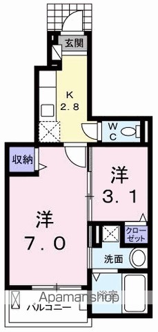 カーサ桜井町 104号室 間取り