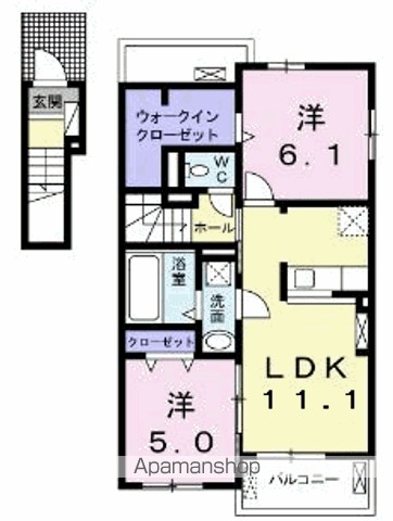 ｇｒａｐｅ・ｔｏｗｎ　Ⅱ 201号室 間取り