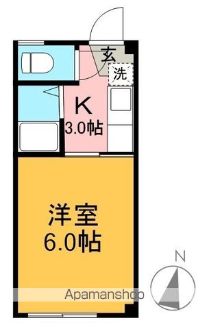 バレーベア若草 4A号室 間取り
