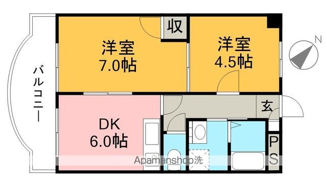 カームリヴ 703号室 間取り