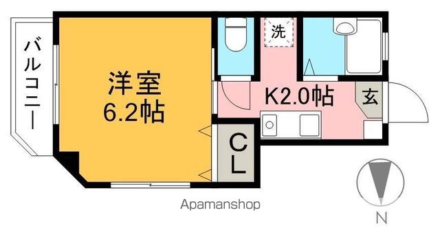 Ｅ－ＣＡＳＡ入明 205号室 間取り