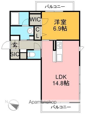 ベレオ　シャトノワール 203号室 間取り