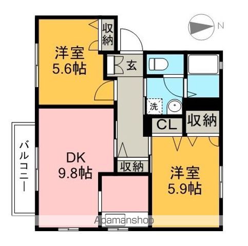 シャーメゾン北久保　Ｂ棟 202号室 間取り