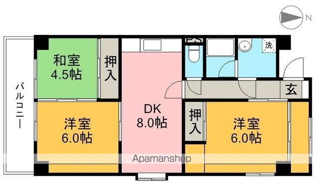 高須スカイハイツ 206号室 間取り
