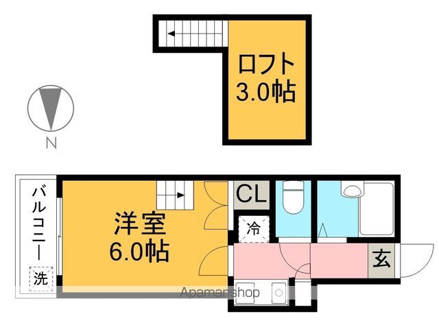 オクトスクエア 205号室 間取り