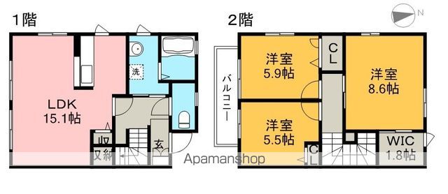 ベルセ福井 101号室 間取り