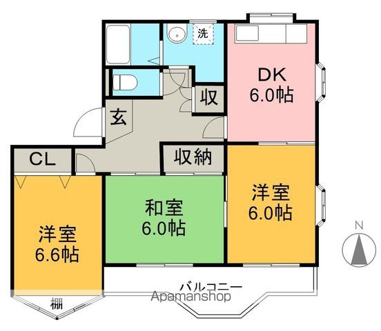 ロイヤルハウス比島　Ａ棟 302号室 間取り