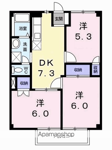 ヴィラＢ 102号室 間取り