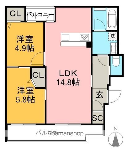 ラークネスト 303号室 間取り