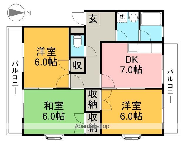 コーポあかつき 301号室 間取り