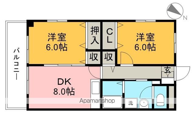 コーポレッドハット 203号室 間取り