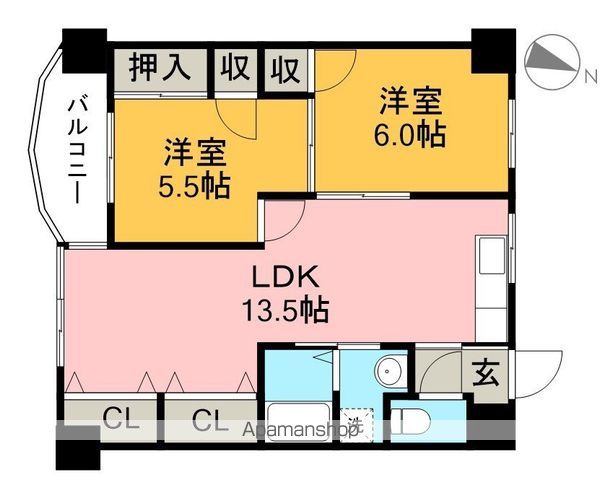 岡林マンション 202号室 間取り