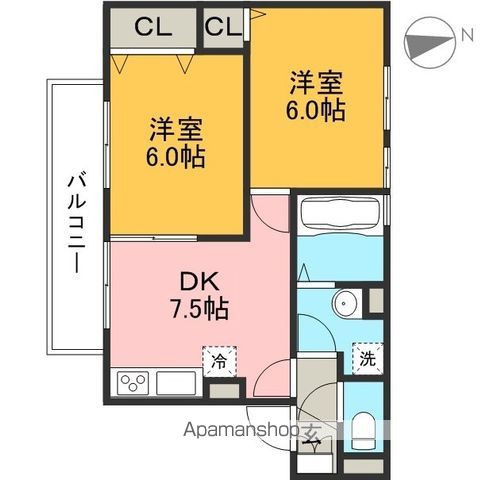 ソシアドミール　Ａ棟 103号室 間取り