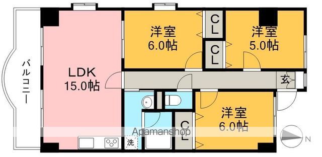 リップルガーデンⅡ 411号室 間取り