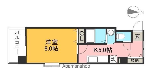 鏡川クレセントパーク 401号室 間取り