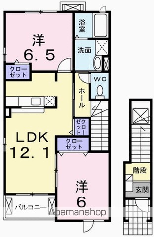 グリーンガーデン・いの 201号室 間取り