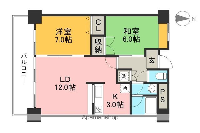 エルミタージュ天神 502号室 間取り